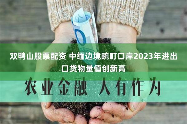 双鸭山股票配资 中缅边境畹町口岸2023年进出口货物量值创新高