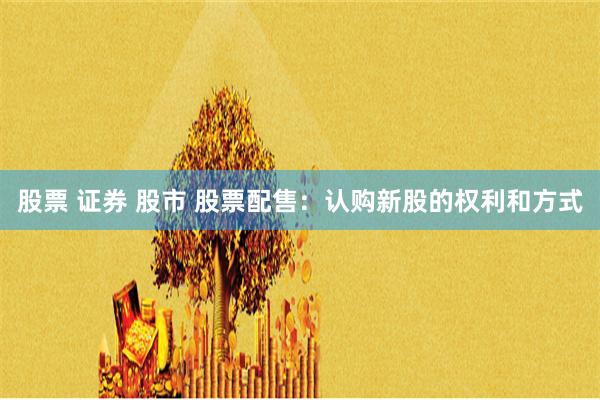 股票 证券 股市 股票配售：认购新股的权利和方式